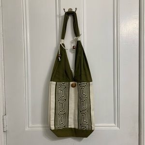 Green and White Tote Bag
